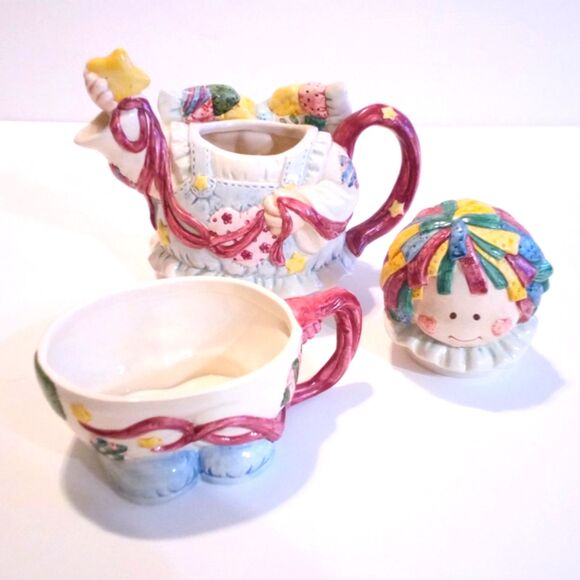 Vintage Patchwork Angel Tea Pot 1996 Cosmos Exclusive for H.O.L. PLEASE READ - Picture 4 of 6